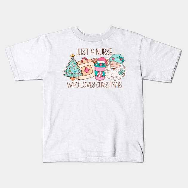 Just a nurse who loves christmas Kids T-Shirt by MZeeDesigns